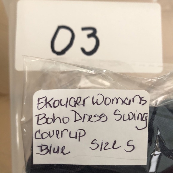 EKOUAER Womens Casual Solid Short Sleeve Boho Dress Swing Cover Up Dress Size S - Picture 9 of 9